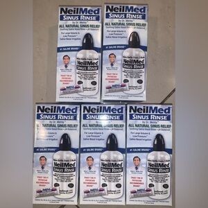 NWT Lot of 5 Boxes NeilMed Sinus Rinse Packet with Bottle